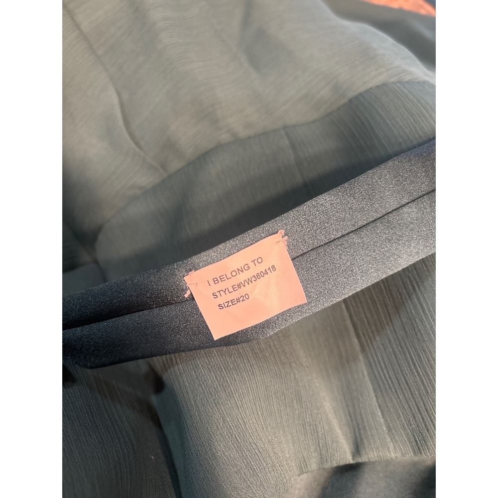 White by Vera Wang Teal Green Halter Chiffon Gown Dress Plus Size 20 Bridesmaid - Picture 8 of 11